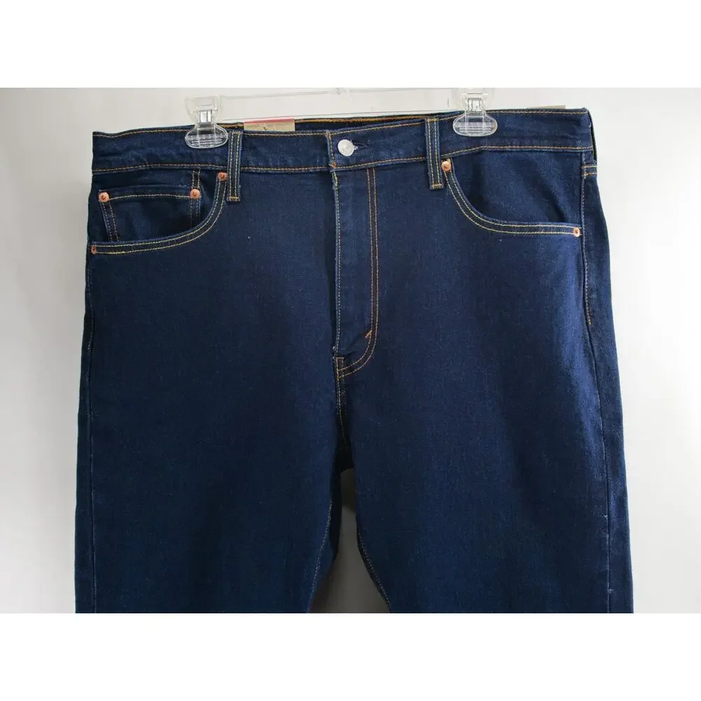 Levis 502 Taper Fit Stretch Jeans Mens 38x30 NWT Dark Wash Indigo Blue Denim
